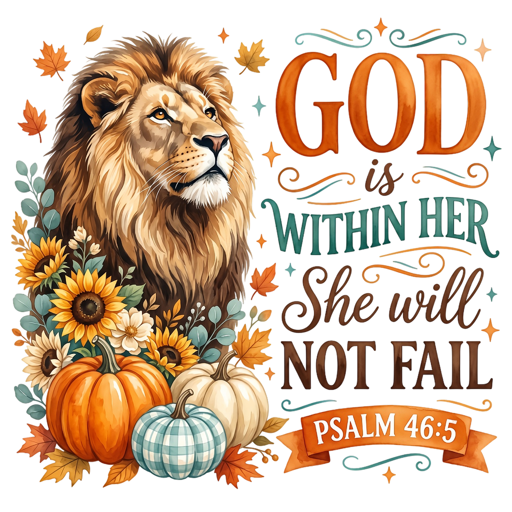 God Is Within Her She Will Not Fail Psalm 46:5 DTF transfer design