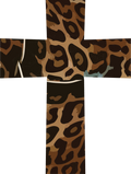 Cross in leopard print