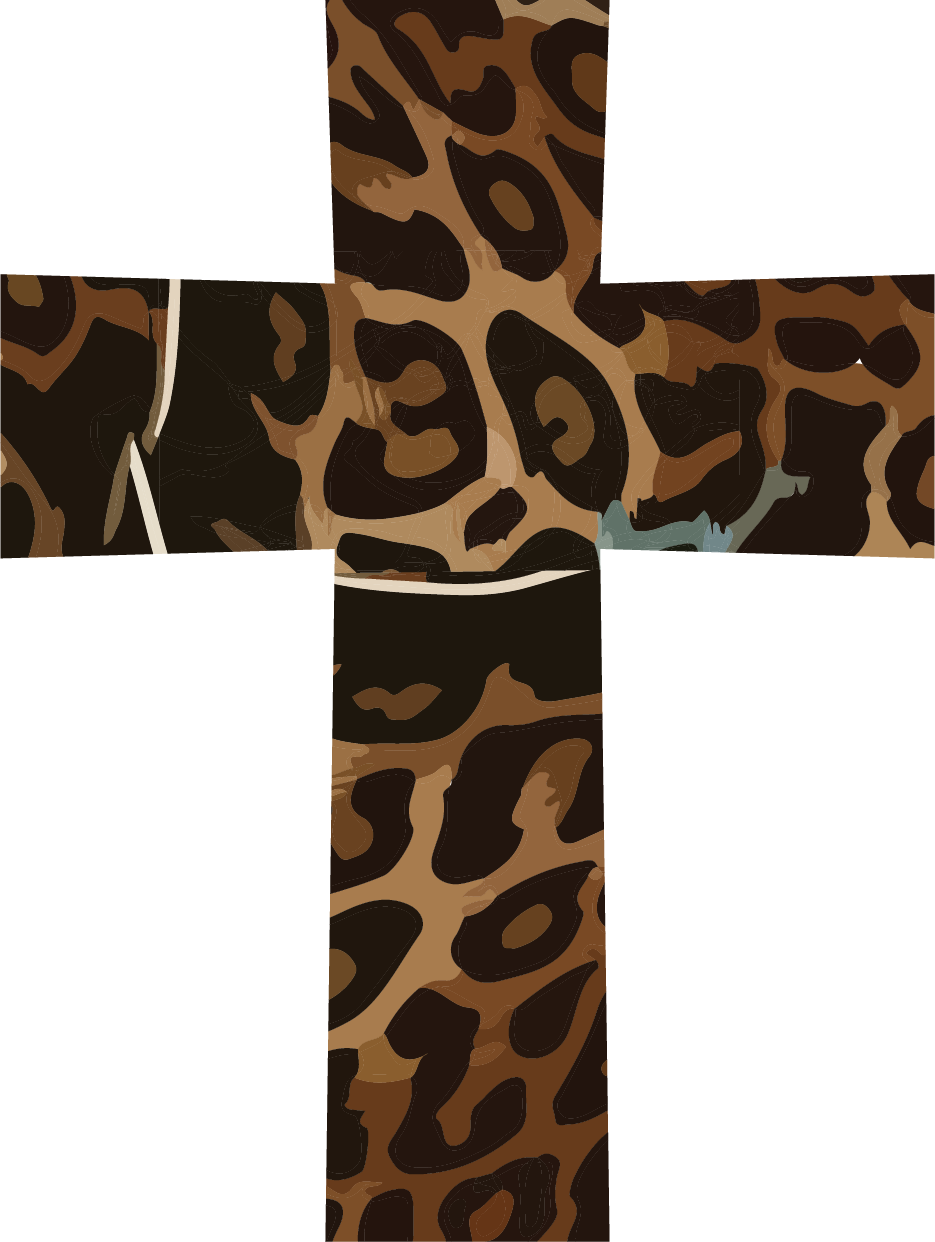 Cross in leopard print