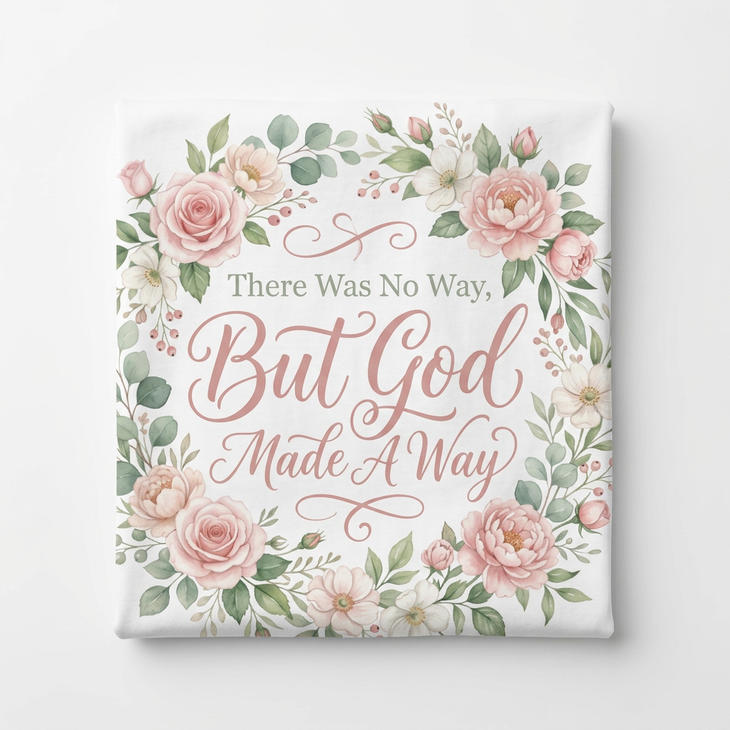 There Was No Way But God Made A Way Tee flat lay