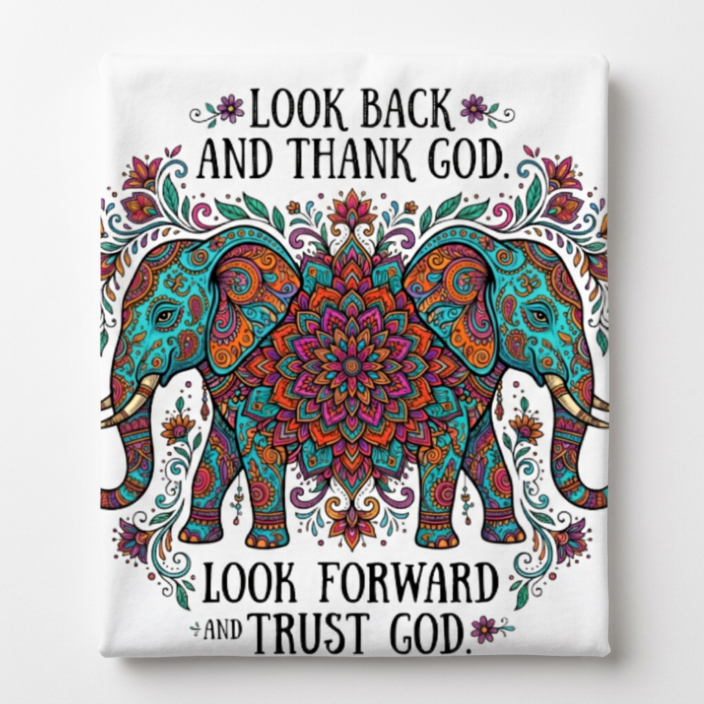 Look Back and Thank God Tee flat lay