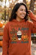 Pumpkin Spice and Jesus Christ burnt orange hoodie mockup