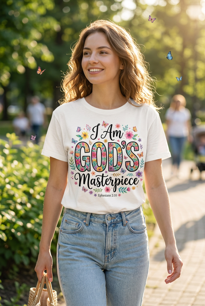 I Am Gods Masterpiece Tee mockup
