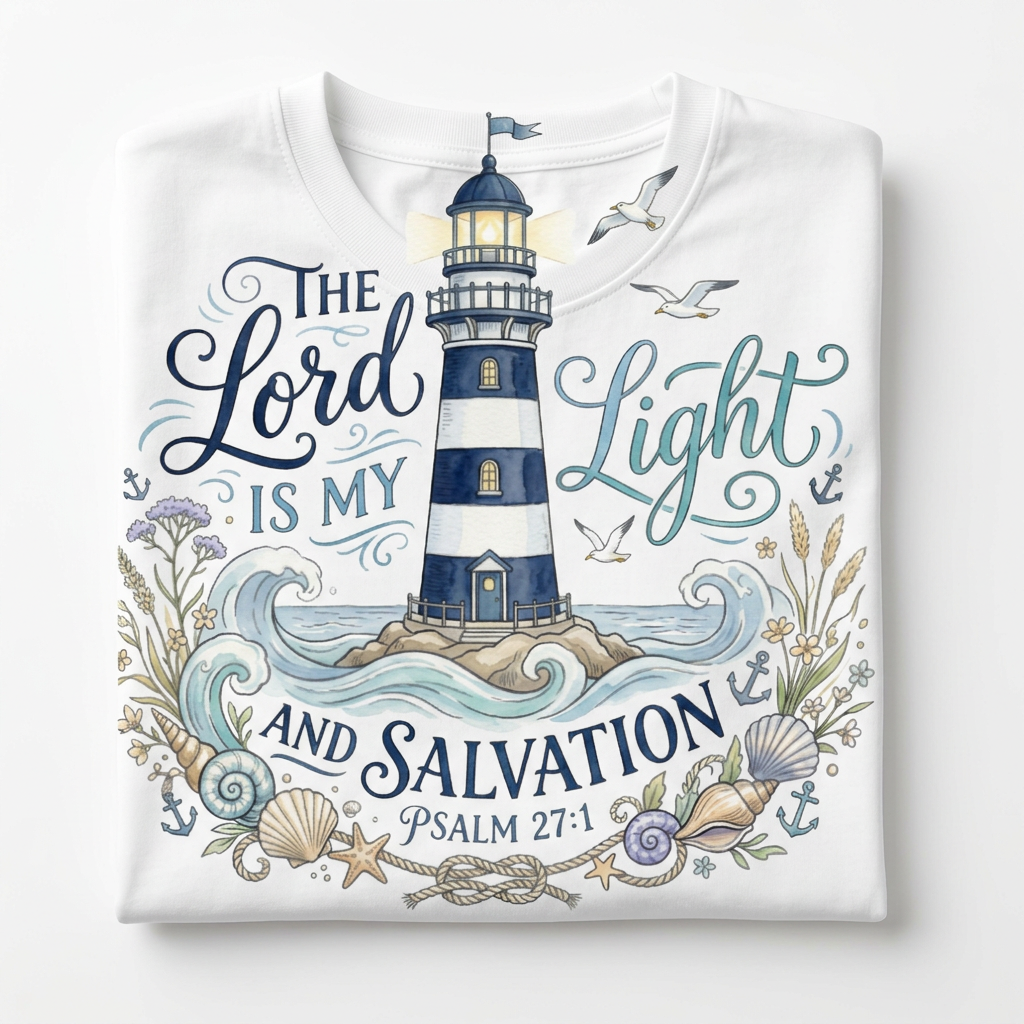 The Lord Is My Light And Salvation Tee flat lay