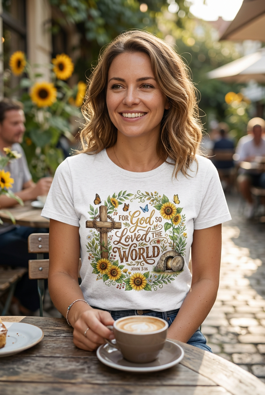 For God So Loved The World Tee mockup