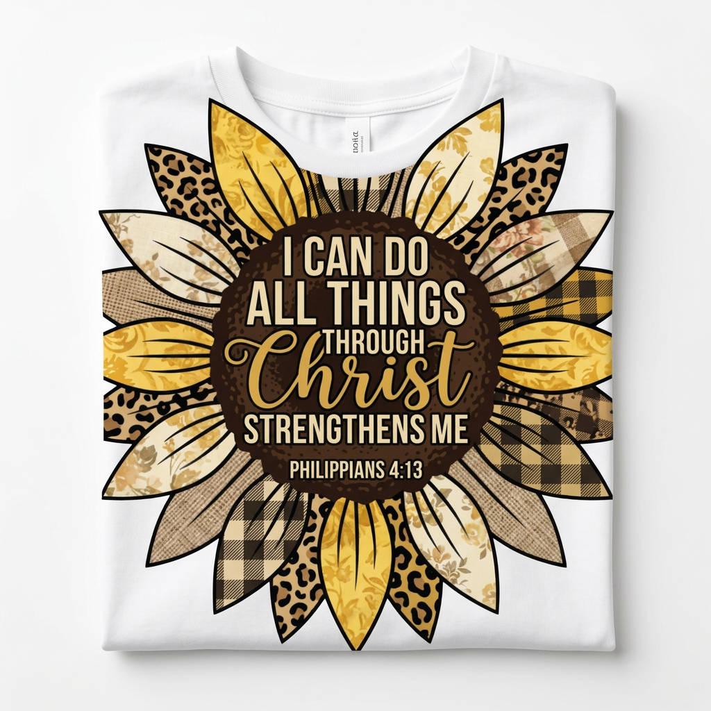 I Can Do All Things Through Christ Tee flat lay