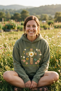 Tis So Sweet to Trust in Jesus olive green hoodie mockup