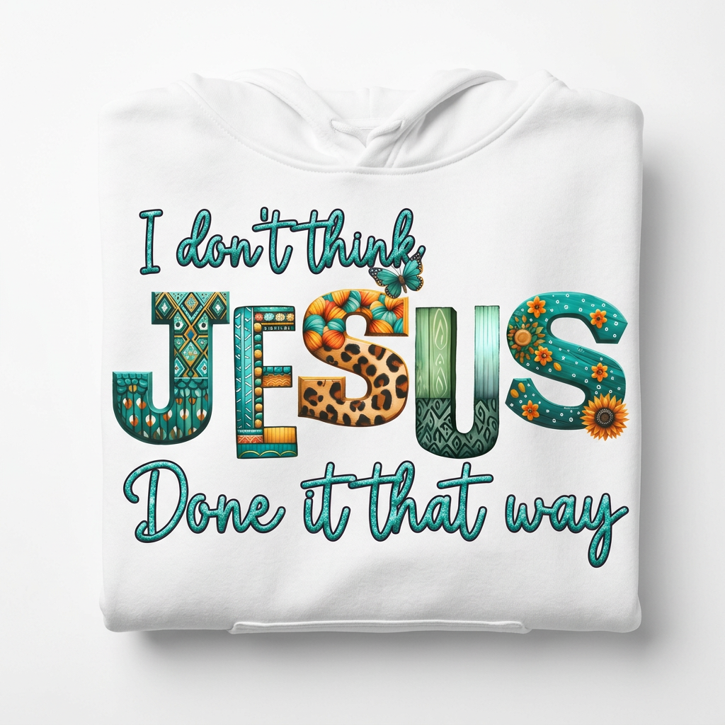 There is Power in the Name of Jesus white hoodie flat lay