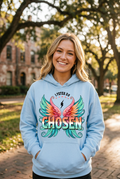 Chosen 1 Peter 2:9 baby blue hoodie mockup