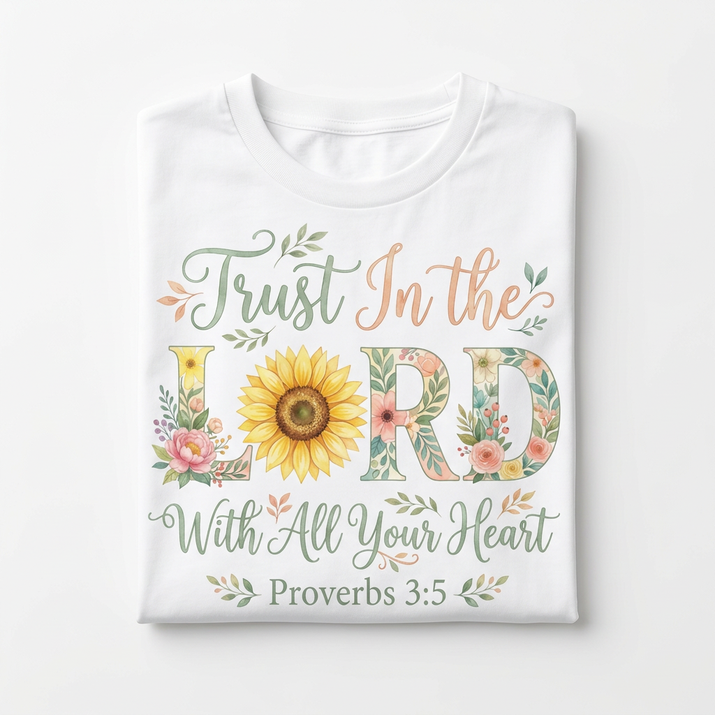 Trust In The Lord Tee flat lay