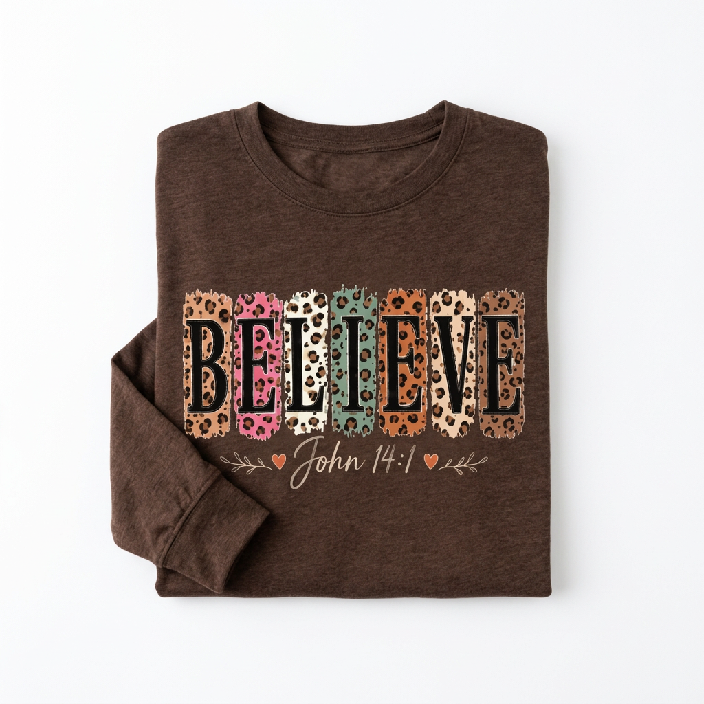 Believe John 14:1 folded flat lay