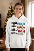 Dance Like Frosty Love Like Jesus white hoodie mockup