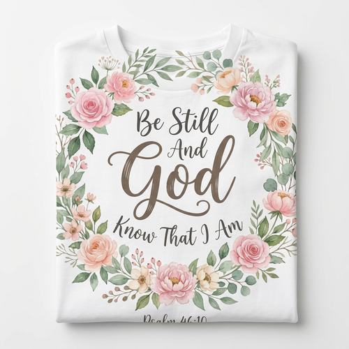 Be Still And Know Tee flat lay