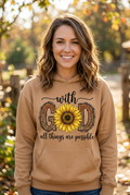 With God All Things Are Possible camel hoodie mockup