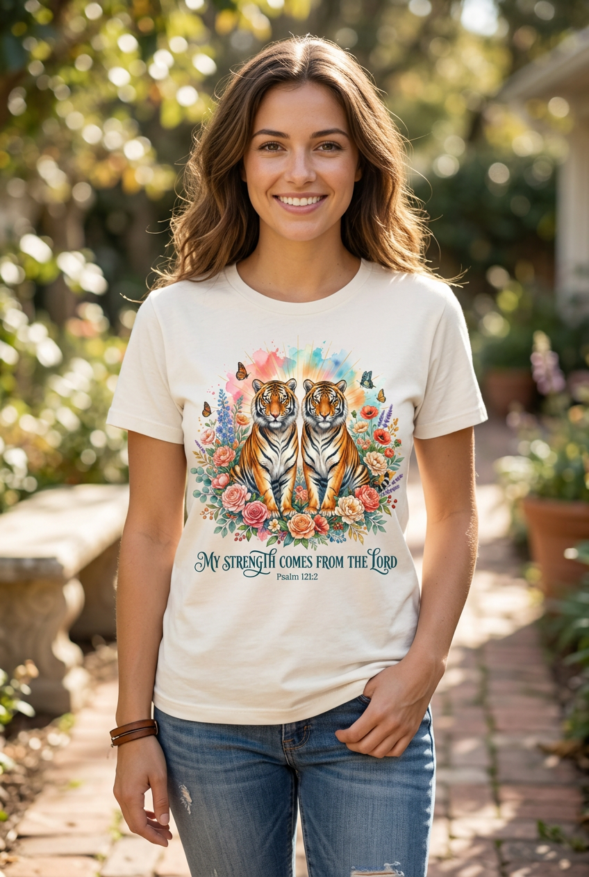 My Strength Comes From The Lord Tee mockup