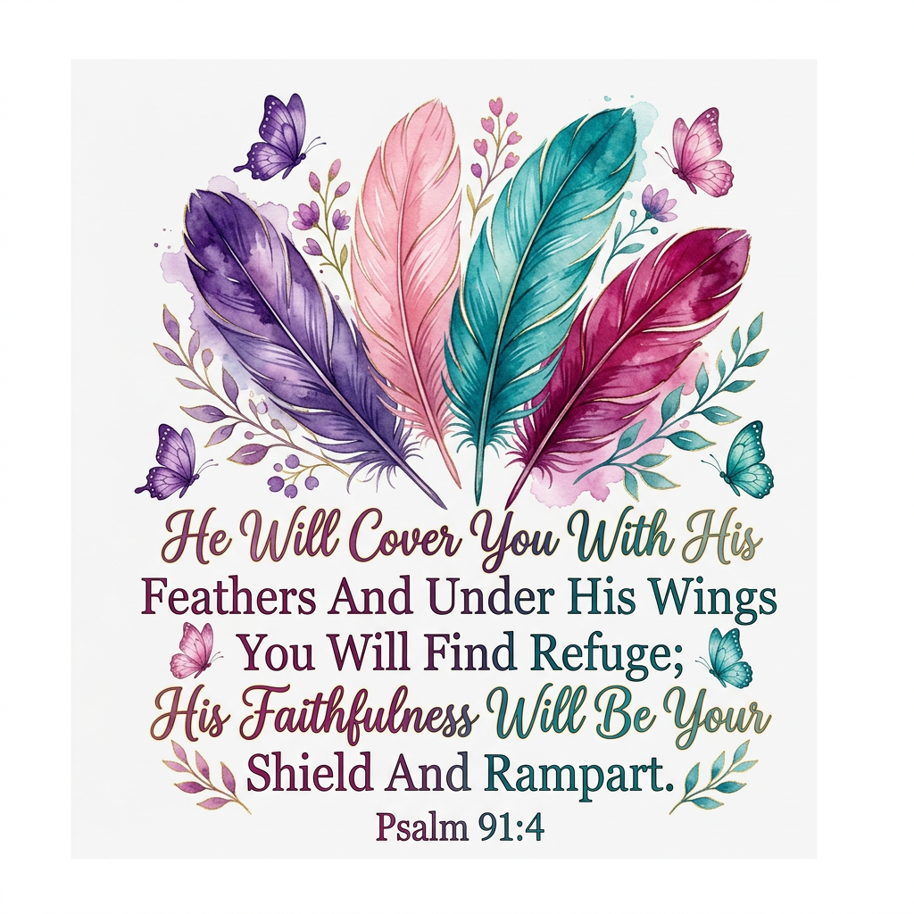 He Will Cover You With His Feathers DTF transfer
