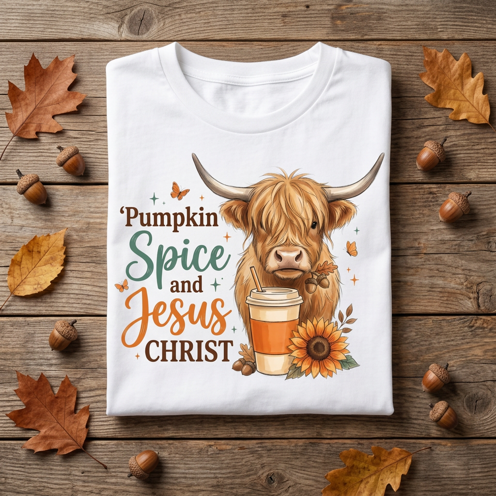 Pumpkin Spice and Jesus Christ Folded Tee