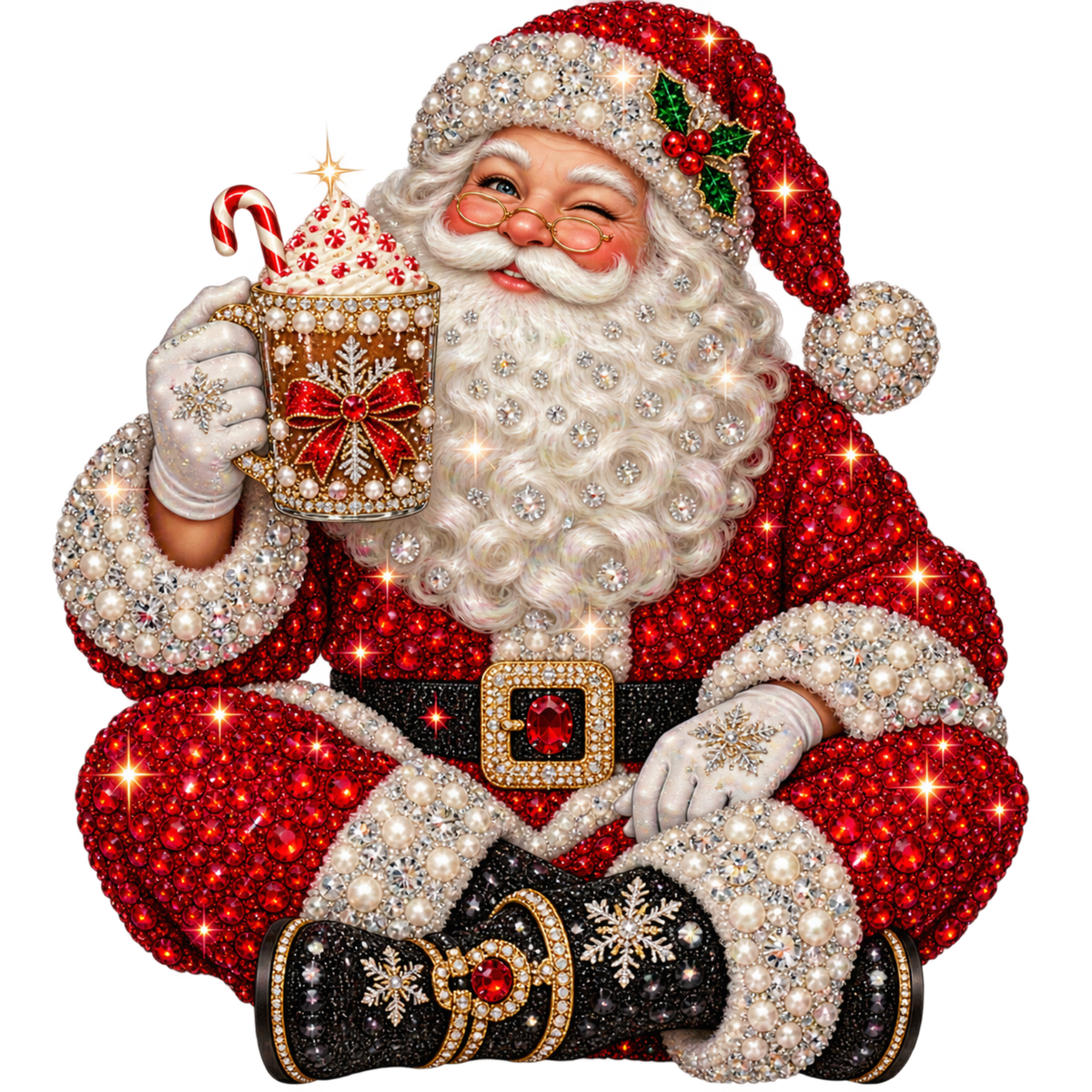 Bedazzled Santa transfer design