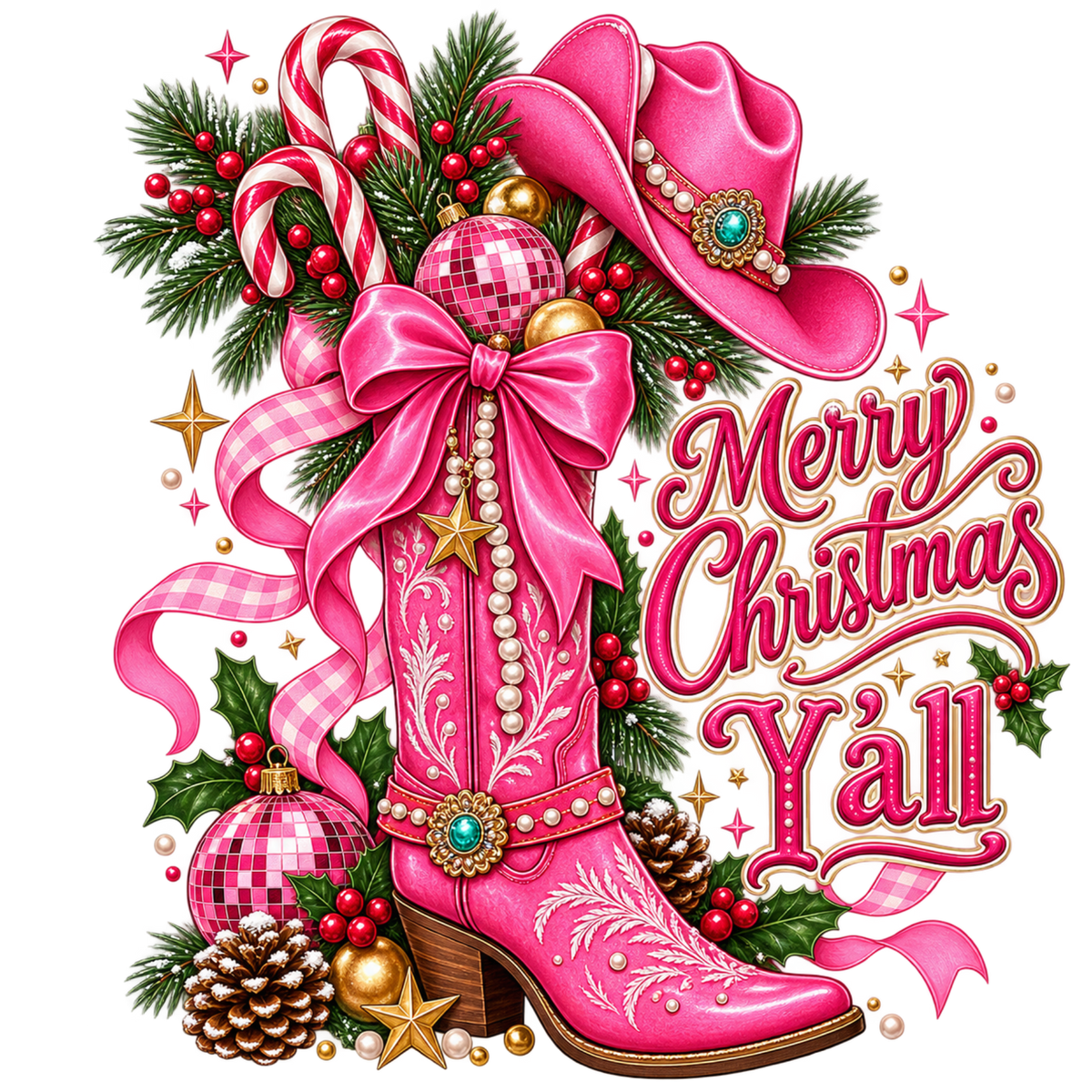 Merry Christmas Y'all transfer design